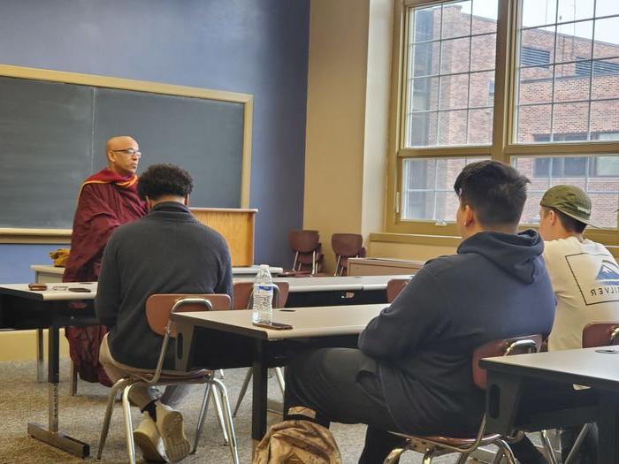 Honors Program students with Venerable Bhante Sujatha